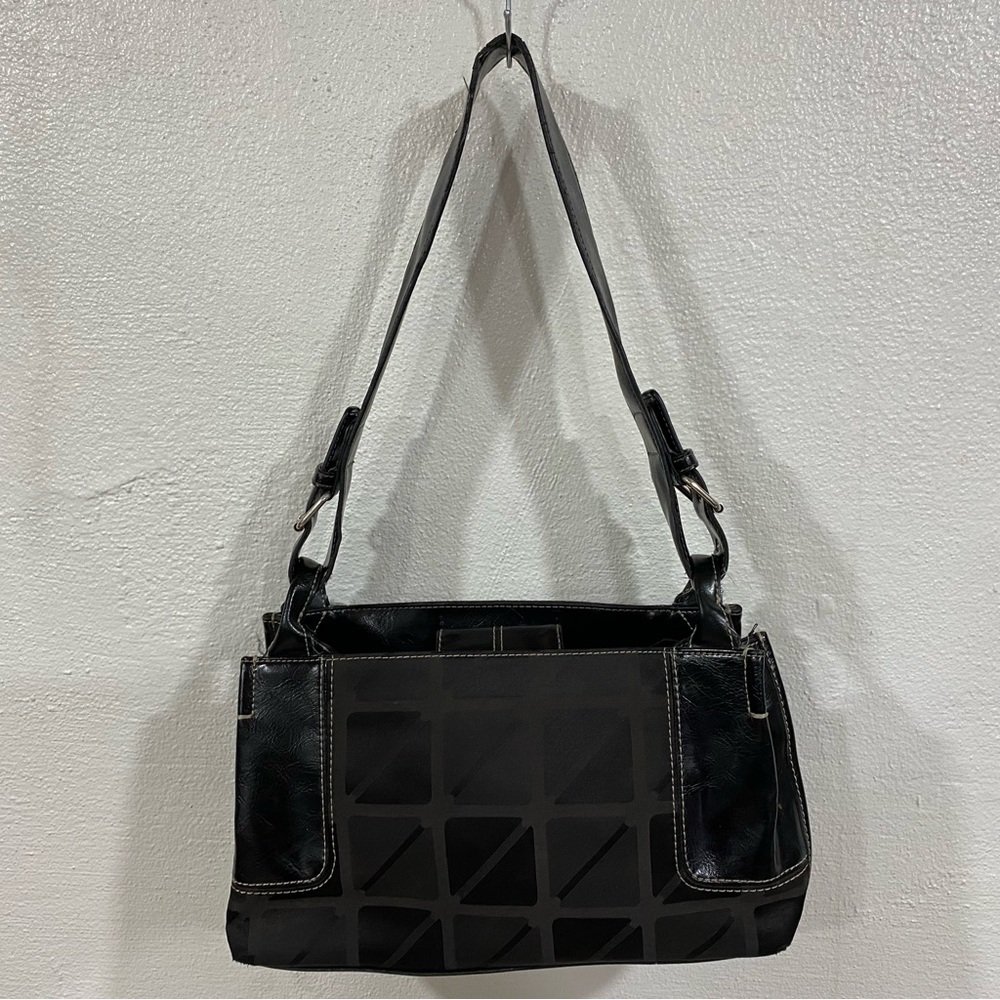 Nine & Co. Leather Canvas Baguette Bag Shoulder Strap Women's Mini Purse Tote